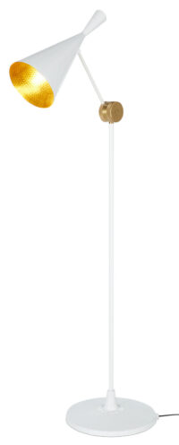 Lámpara de pie Beat H 157 cm Blanco brillante | Latón Tom Dixon Tom Dixon