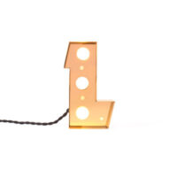 Lámpara de mesa Lámpara de pared Caractère - Letra L Oro brillante Seletti Selab | Studio Badini Creatim