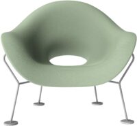 Фотелја за пупа Балсамо зелена | Хромиран Кебоо Андреа Бранци 1