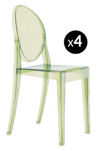 Cadeira empilhável Victoria Ghost - Conjunto de 4 Green Kartell Philippe Starck 1