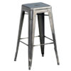 Високо столче Н - Н 75 см боја челик со транспарентен лак Tolix Ксавиер Pauchard 1