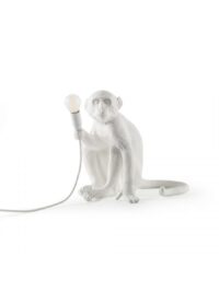 Lámpara de mesa de exterior Monkey Sitting - H 32 cm Blanco Seletti Marcantonio Raimondi Malerba