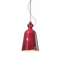 Lámpara de suspensión Industrial C1745 en rojo de Ferroluce 1