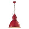 Lámpara de suspensión Industrial C1750 en rojo de Ferroluce 1