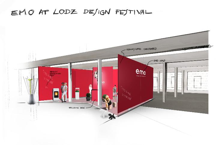 emo Design Festival de Lodz suporte Esboço