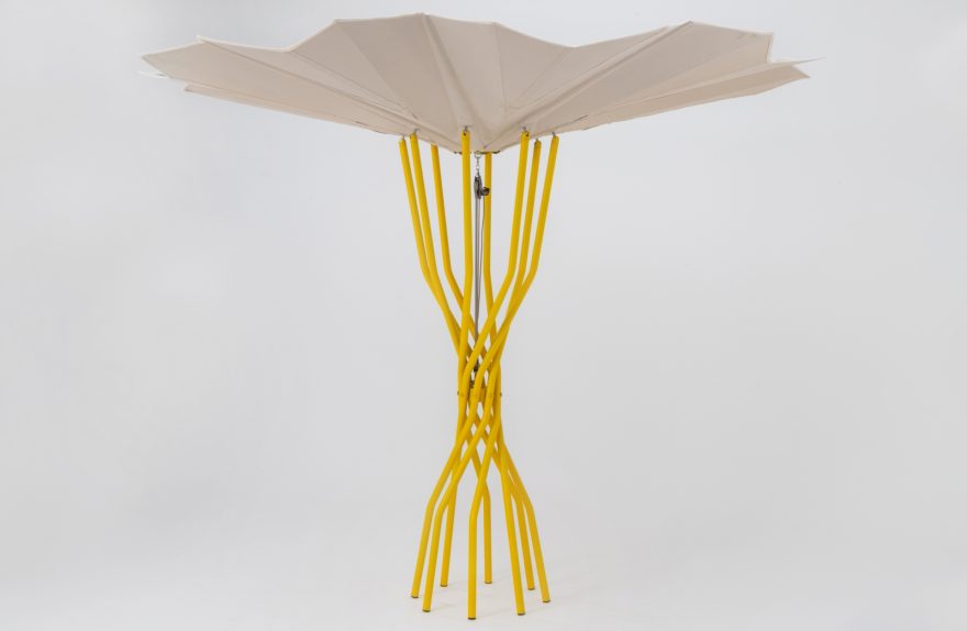 Photovoltaic umbrellas sustainable lido of the future Sammontana, design Carlo Ratti Associati